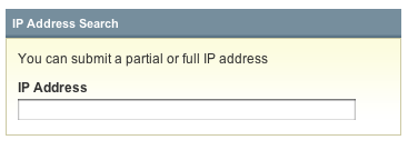 Страница поиска по IP адресу